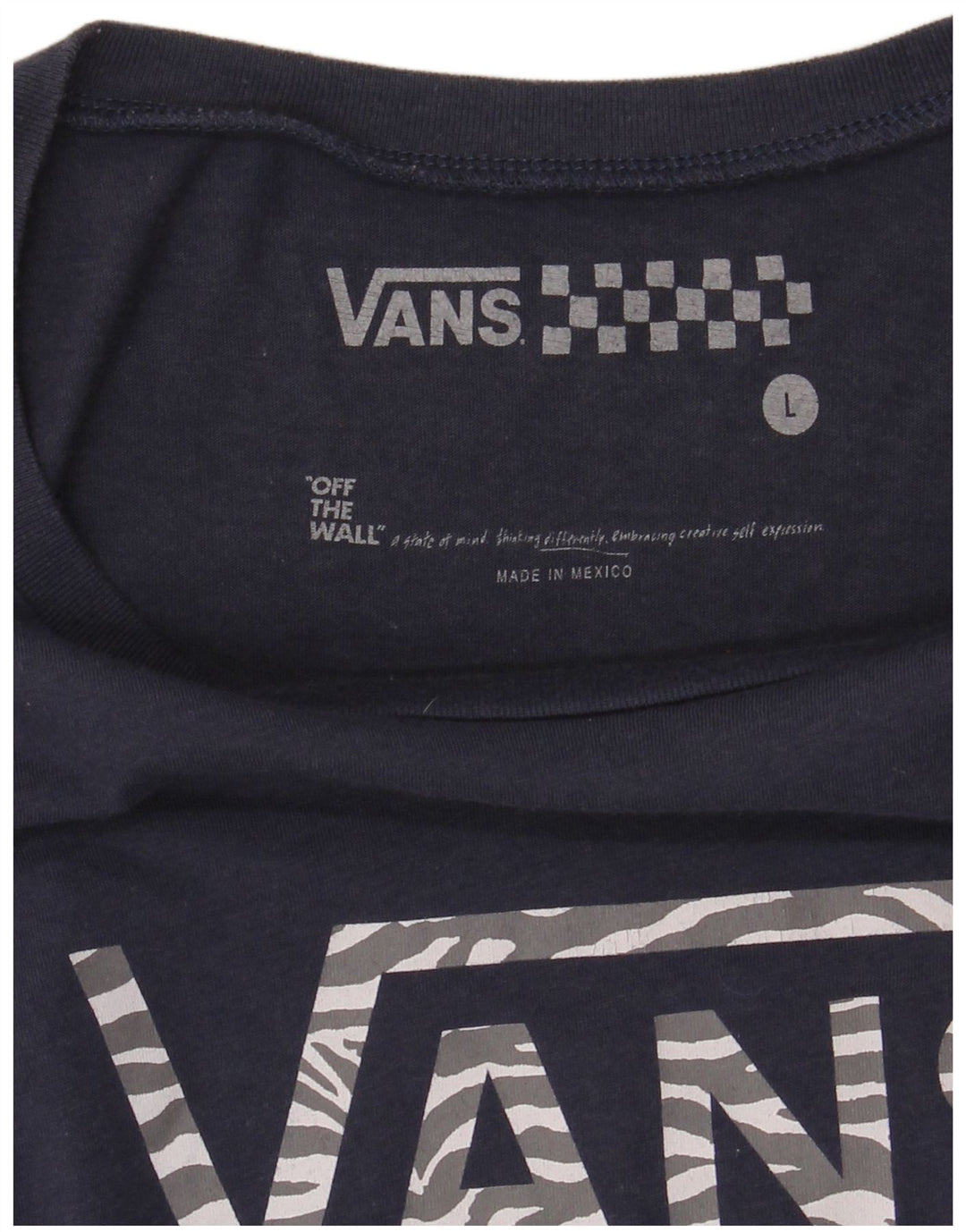 Damska koszulka z grafiką Vans Top UK 14, duża, granatowa