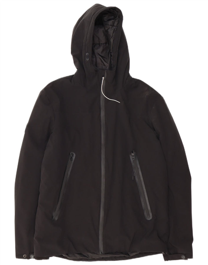 Męska kurtka wiatrówka z kapturem Superdry UK 38, średni czarny poliester