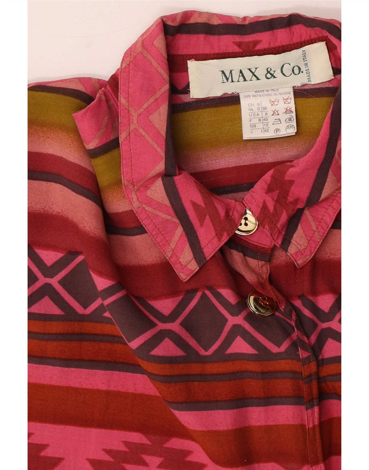 Max&Co. Damska koszula z krótkim rękawem UK 12, średnia, wielokolorowa, geometryczna