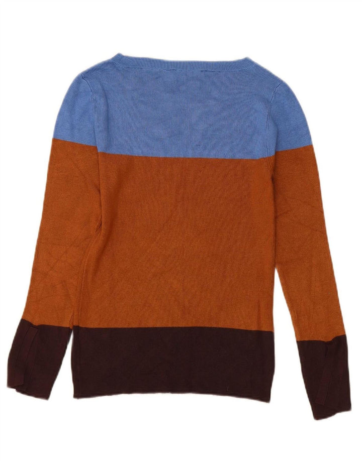 OASIS Womens Boat Neck Jumper Sweater UK 8 Small Multicoloured Colourblock
