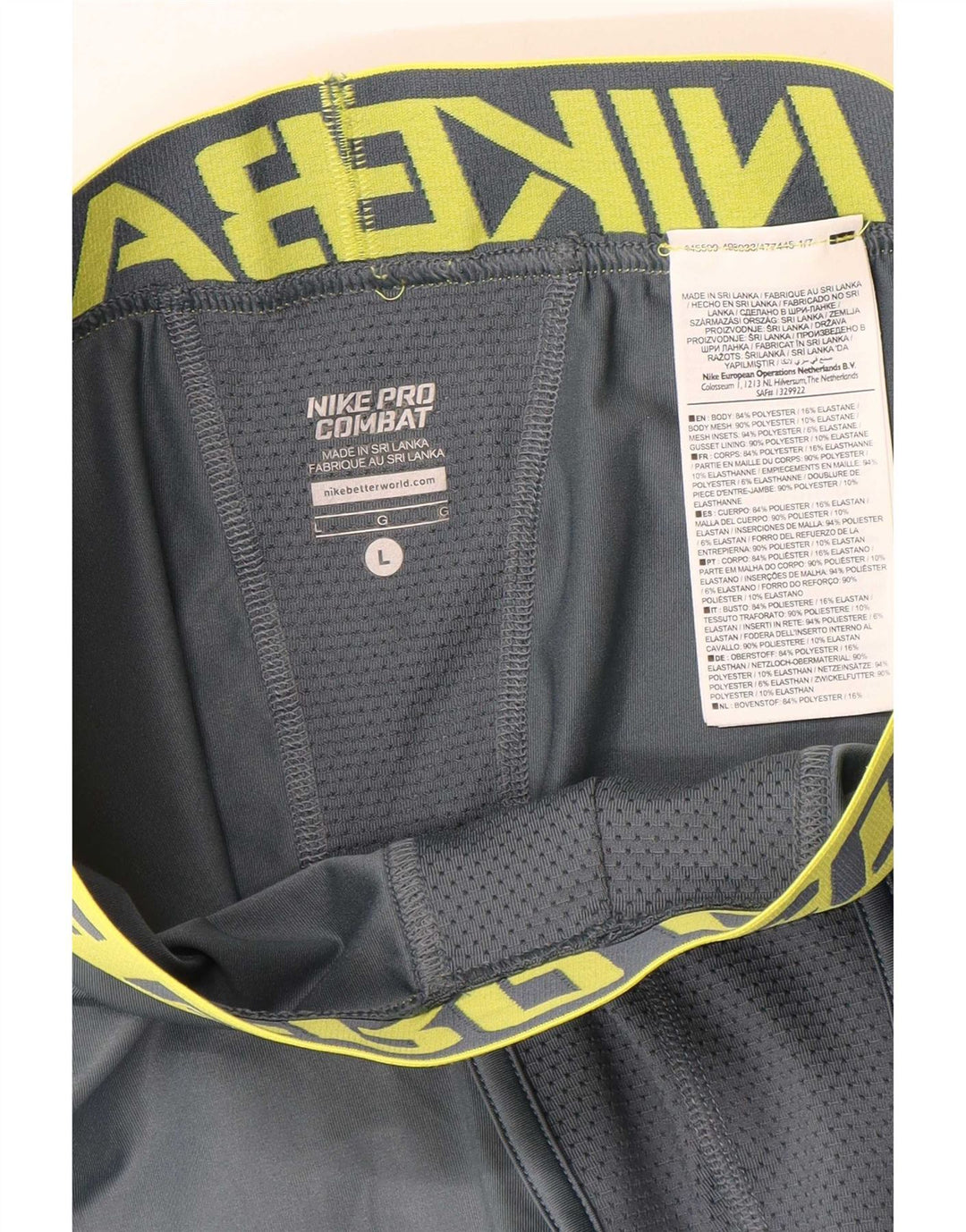 Męskie spodenki sportowe Nike Pro Combat Graphic, duże, szare, z blokami kolorów, poliestrowe