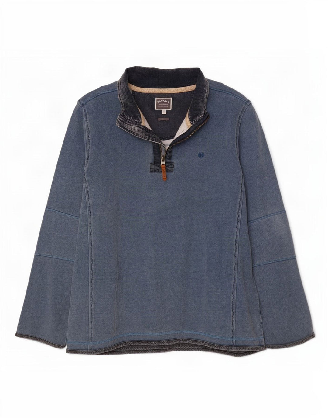 Męska bluza z zamkiem błyskawicznym Fat Face, 2XL, niebieska bawełna