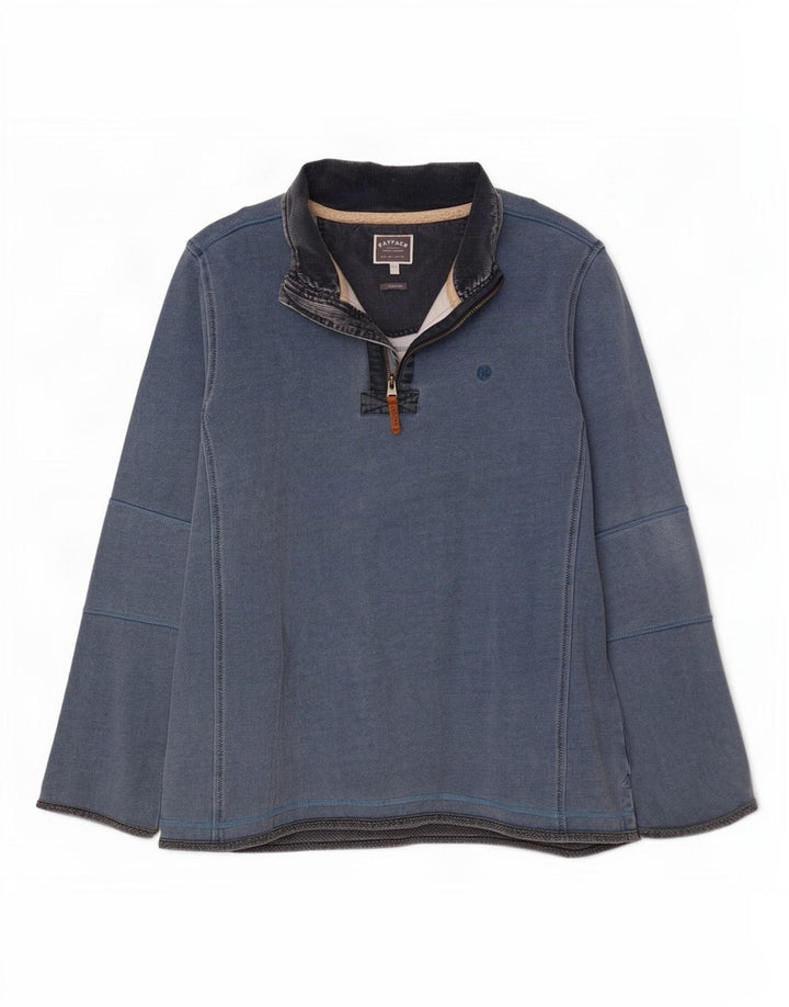 Męska bluza z zamkiem błyskawicznym Fat Face, 2XL, niebieska bawełna
