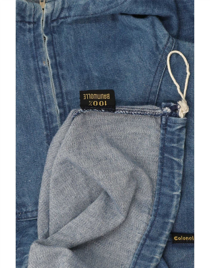 Vintage męska kurtka dżinsowa z kapturem i kapturem UK 42 XL niebieska bawełna
