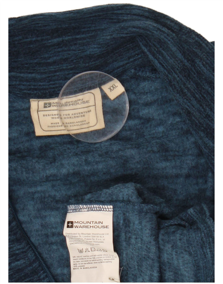 MOUNTAIN WAREHOUSE Męski sweter polarowy z zamkiem błyskawicznym, 2XL, niebieski, nakrapiany poliester