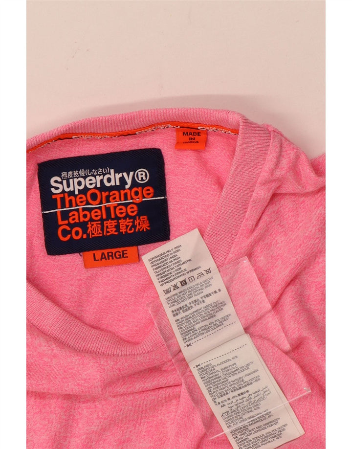 Męski T-shirt Superdry, duży, różowy, bawełniany