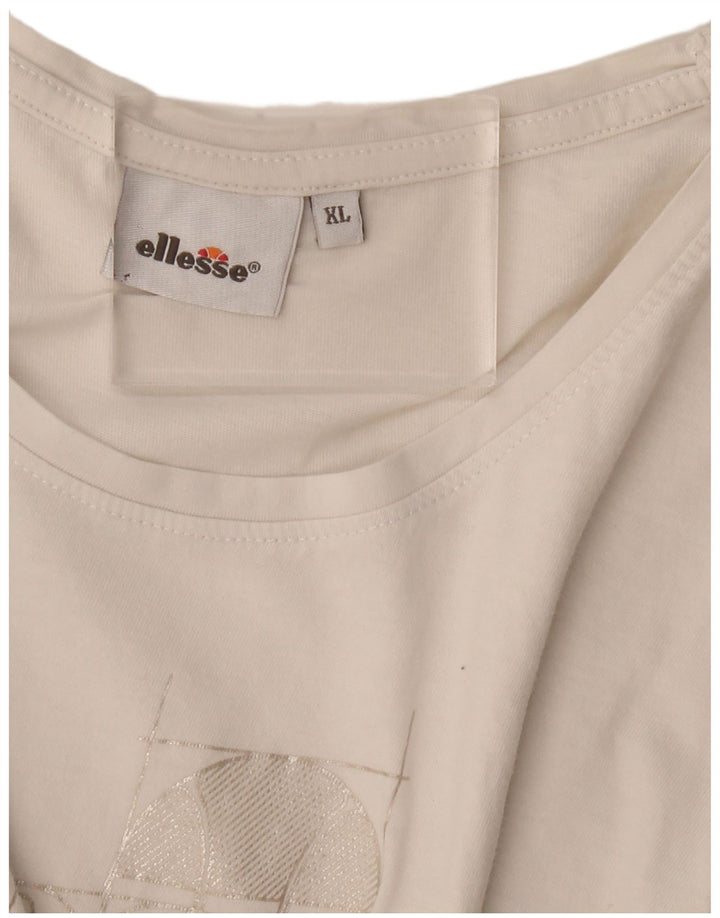 Damska koszulka z grafiką Ellesse Top UK 18 XL Off White