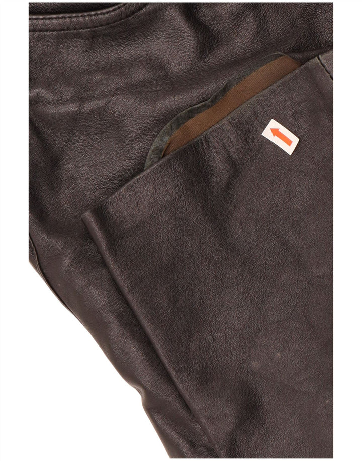 Spodnie damskie VINTAGE IT 42 Medium W28 L29 Czarna skóra