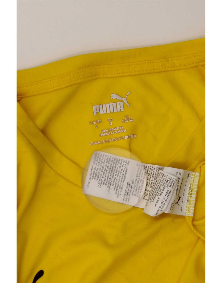 T-shirt męski Puma, duży, żółty, poliester