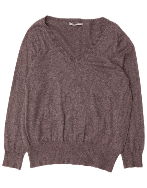 Sweter damski Marks & Spencer z dekoltem w kształcie litery V, UK 18 XL, szara wiskoza