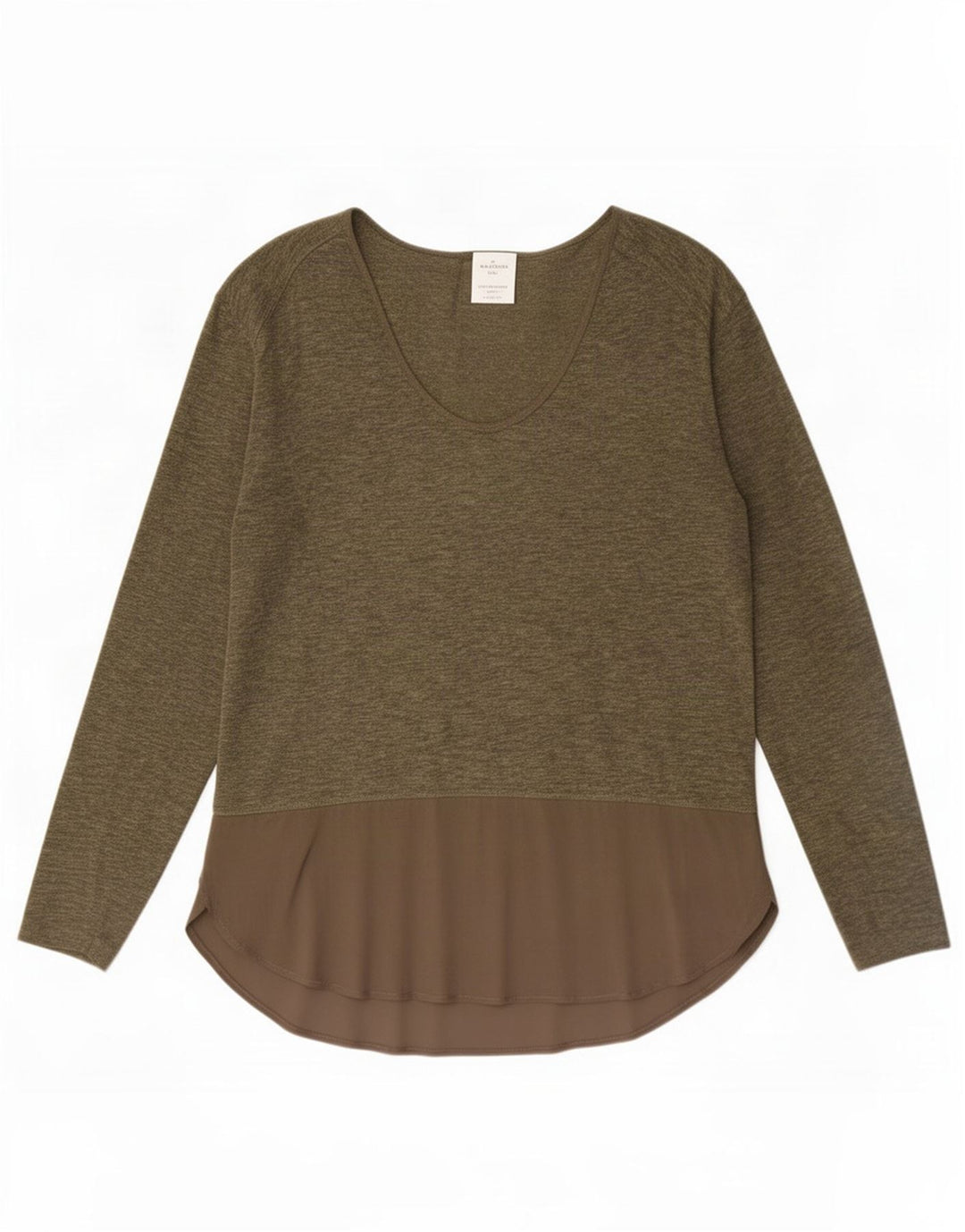 Damski top Zara z długim rękawem, UK 14, średni khaki, blok kolorów