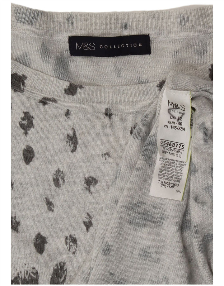 Marks & Spencer Damski sweter z dekoltem w łódkę, UK 12, średni szary