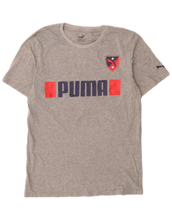 Męski T-shirt z grafiką PUMA, mały, szary