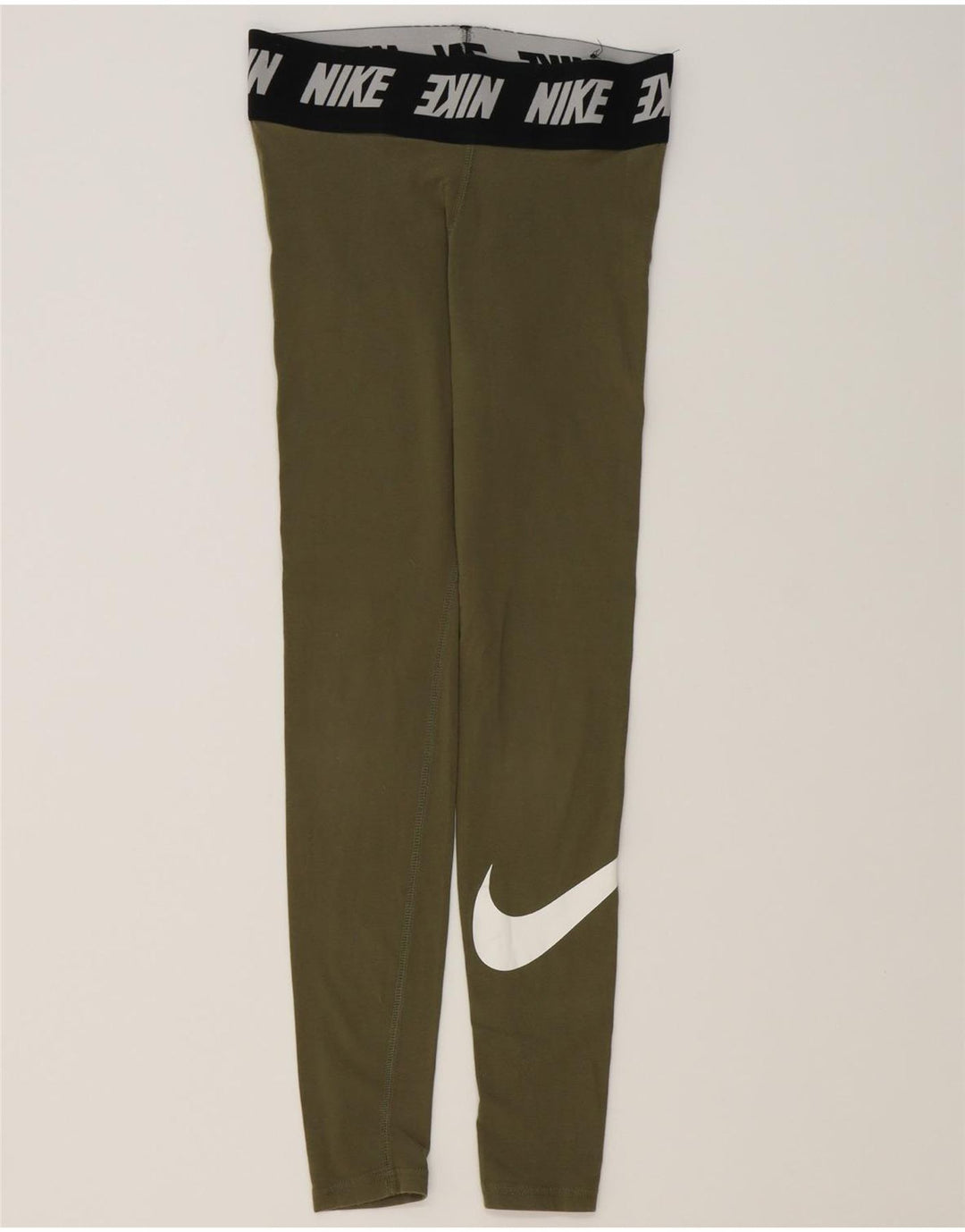 NIKE Womens Graphic Leggings UK 8 Small  Khaki Cotton Vintage Nike and Second-Hand Nike from Messina Hembry 