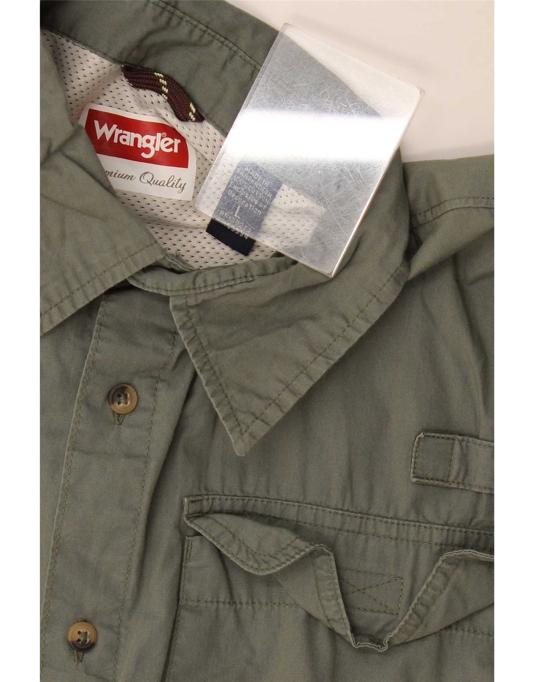 Męska koszula z krótkim rękawem Wrangler, duża, bawełniana khaki