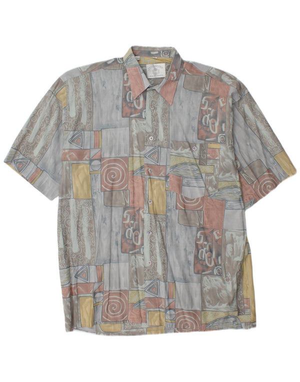 Koszula męska z krótkim rękawem C.C.CONCORD, duża, wielokolorowa, geometryczna