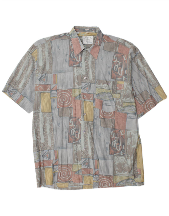 Koszula męska z krótkim rękawem C.C.CONCORD, duża, wielokolorowa, geometryczna