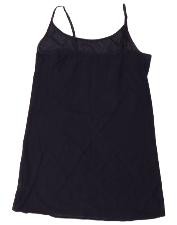 Sukienka damska w stylu vintage, UK 10, mała, granatowa, bawełniana