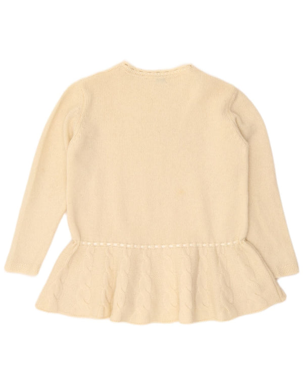 Benetton Womens Boat Neck Jumper Sweater UK 14 Medium Off White