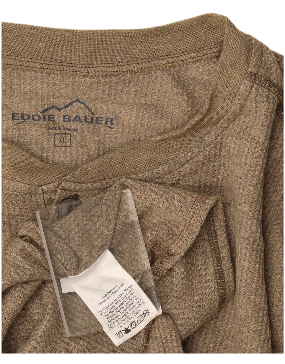 Męski top z długim rękawem Eddie Bauer, duży, beżowy poliester