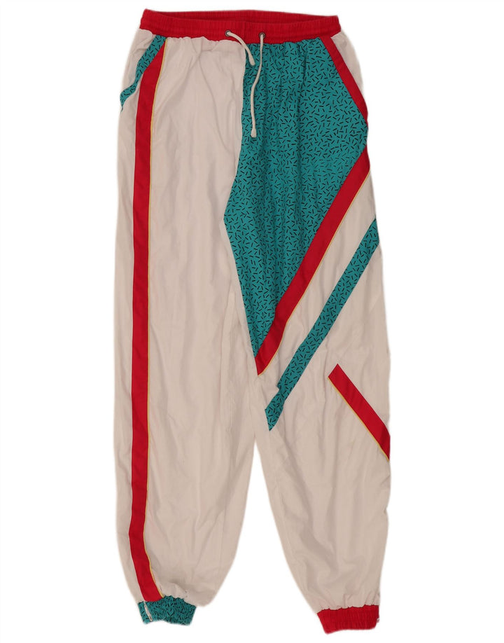 Damskie spodnie dresowe VINTAGE Joggers UK 14 Średniobiały blok kolorów