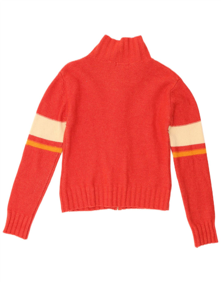 Damski sweter rozpinany Asics UK 10 Small Red Colourblock Wełna owcza