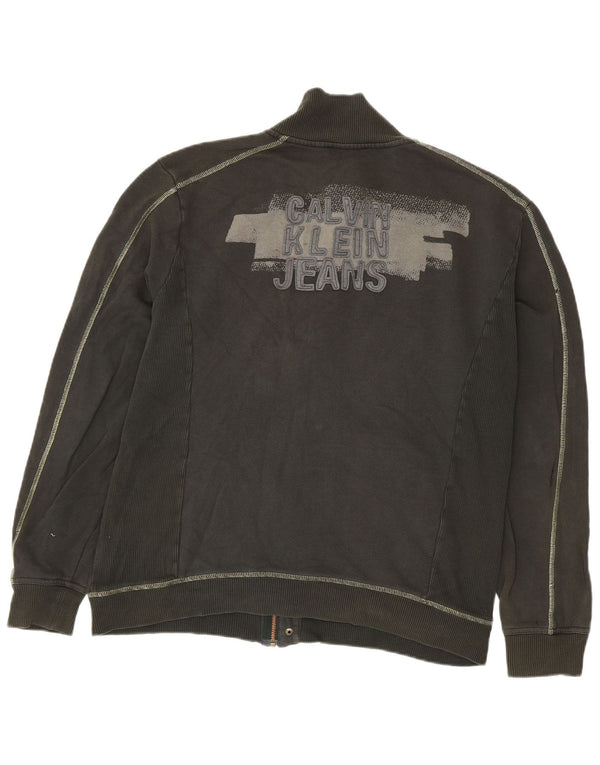 Męska kurtka dresowa Calvin Klein Jeans z grafiką, 2XL, bawełna khaki