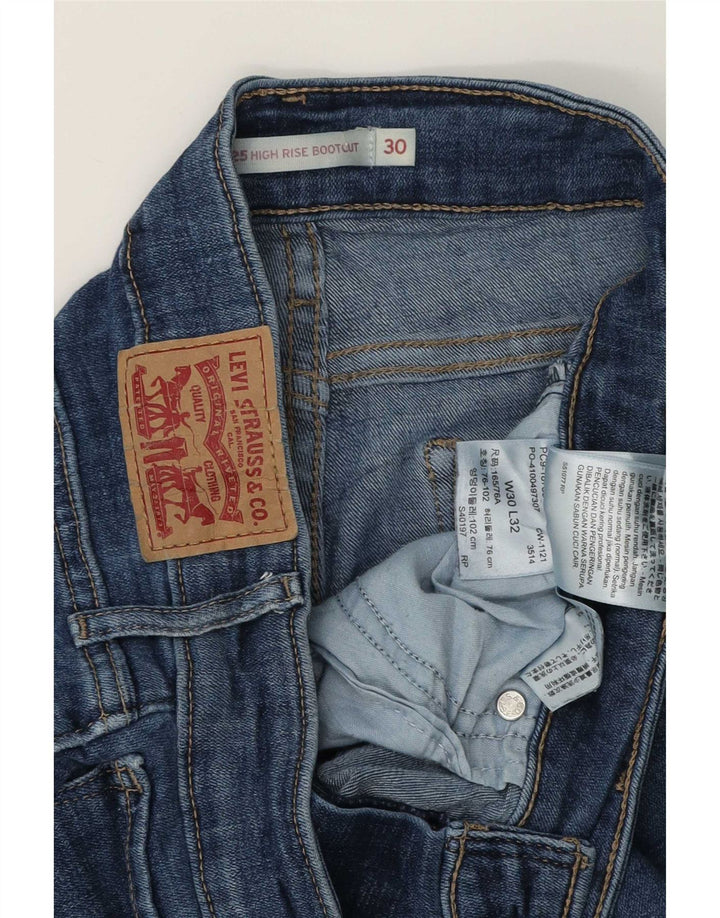 Damskie dżinsy Levi's 725 z wysokim stanem Bootcut W30 L32 Niebieska bawełna
