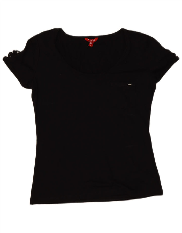 Koszulka damska Guess Top UK 14, duża, czarna, poliester