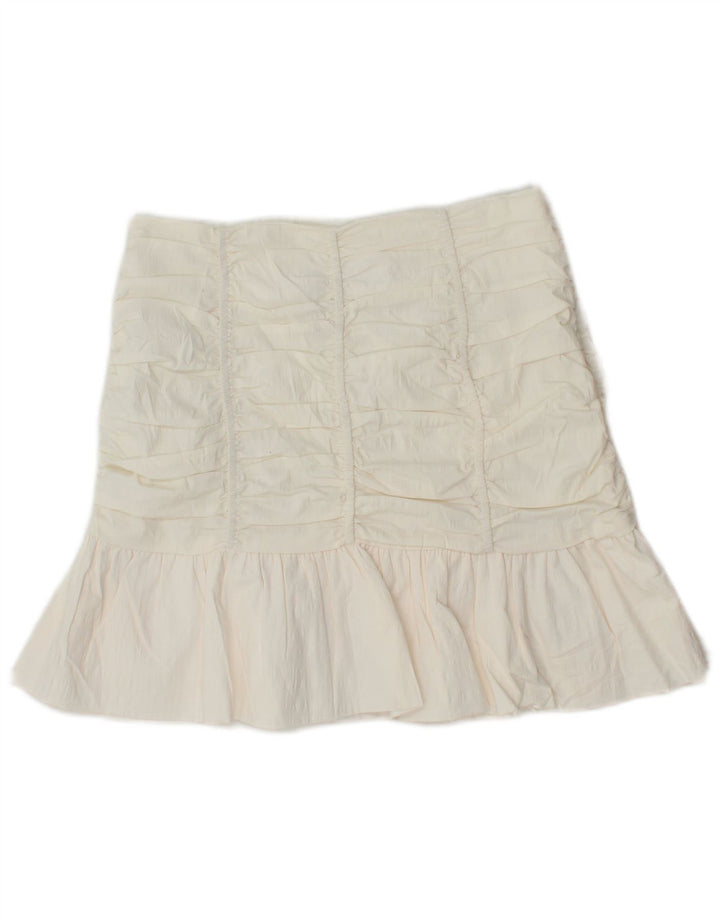Spódnica damska Zara Mini z falbaną, mała W26, biała bawełna