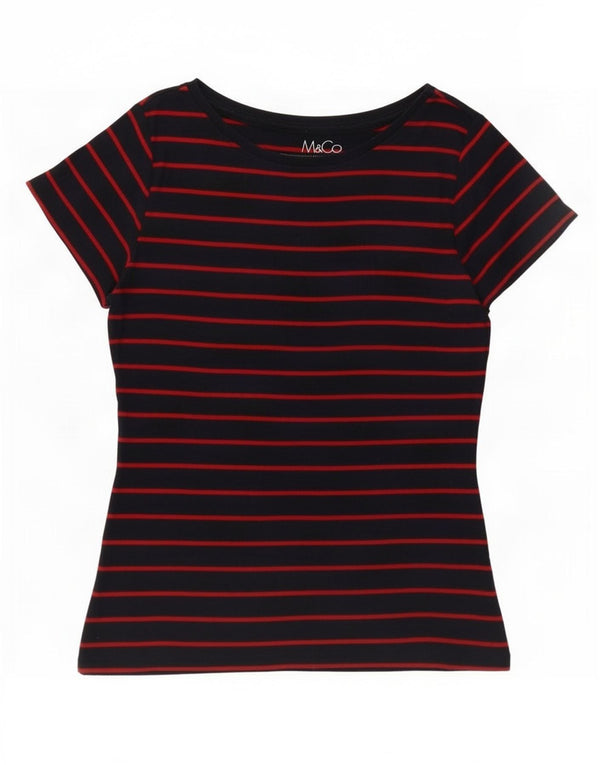 T-shirt damski M&Co Top UK 12 Średni granatowy, bawełniany w paski