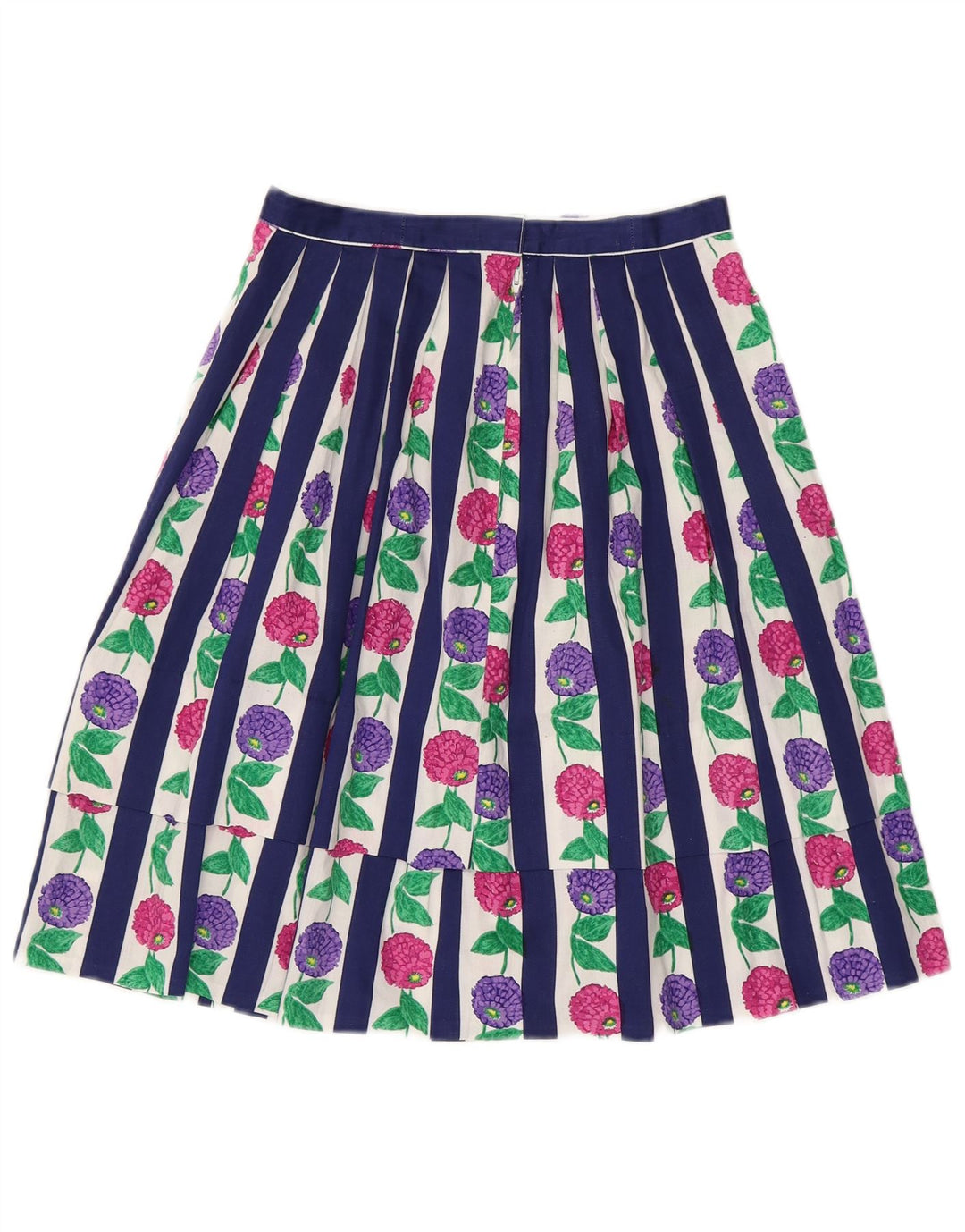 Damska plisowana spódnica VINTAGE W24 XS w niebieskie kwiaty