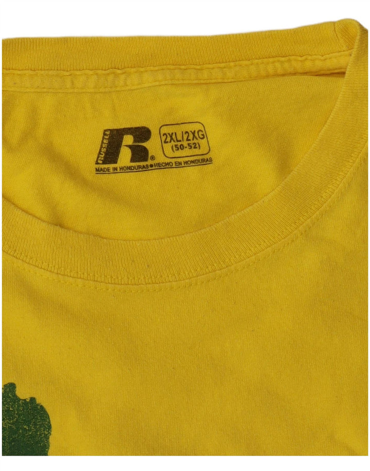 Męska koszulka t-shirt z grafiką Russell Athletic Top 2XL w kolorze żółtym