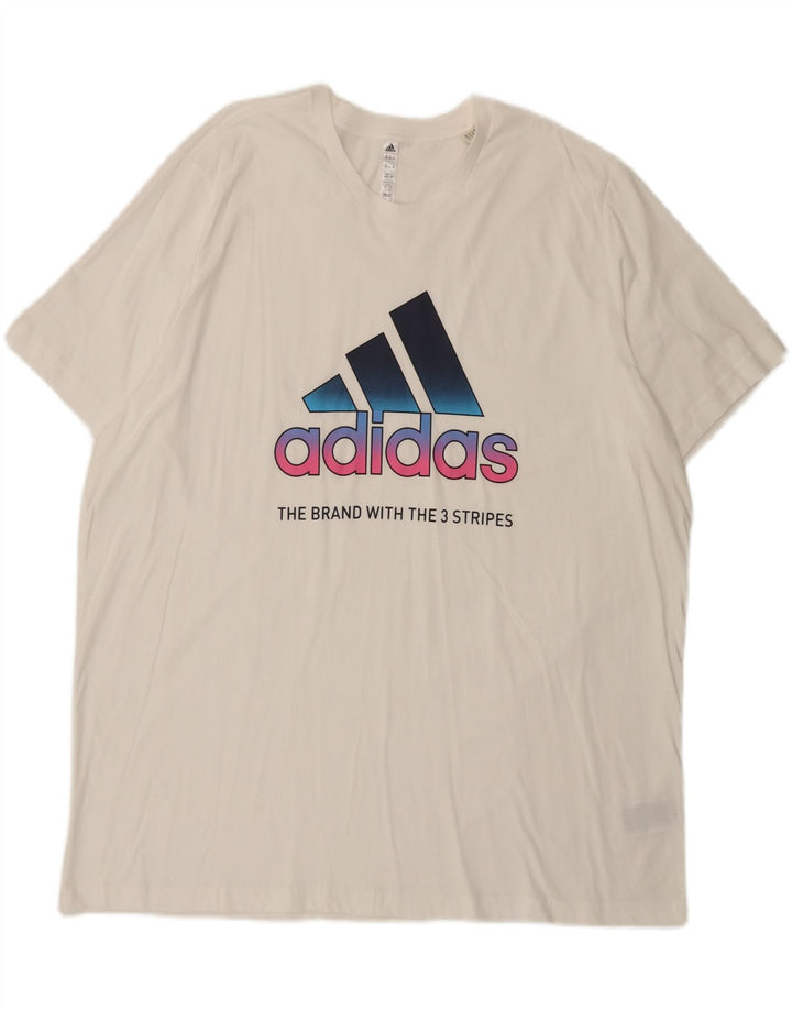 Męska koszulka z grafiką Adidas Top 2XL Biała bawełna