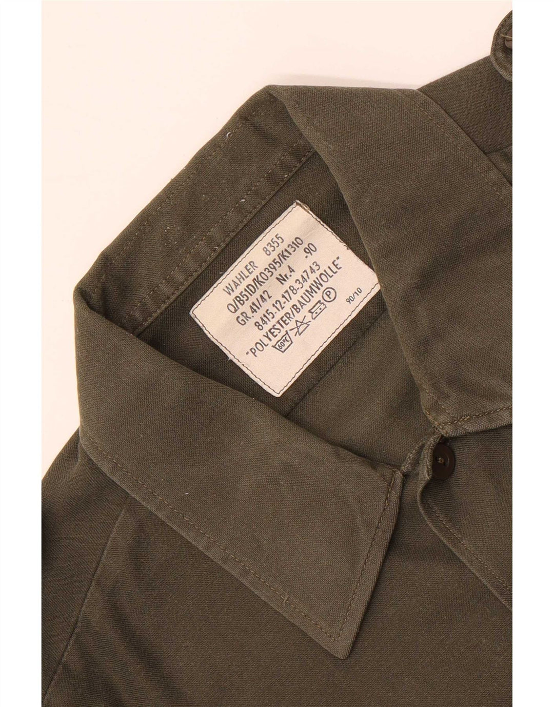 Męska koszula wojskowa w stylu vintage, rozmiar 41/42, duży, khaki, poliester