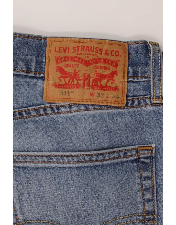 Męskie jeansy Levi's 511 Slim W33 L34 Niebieska bawełna
