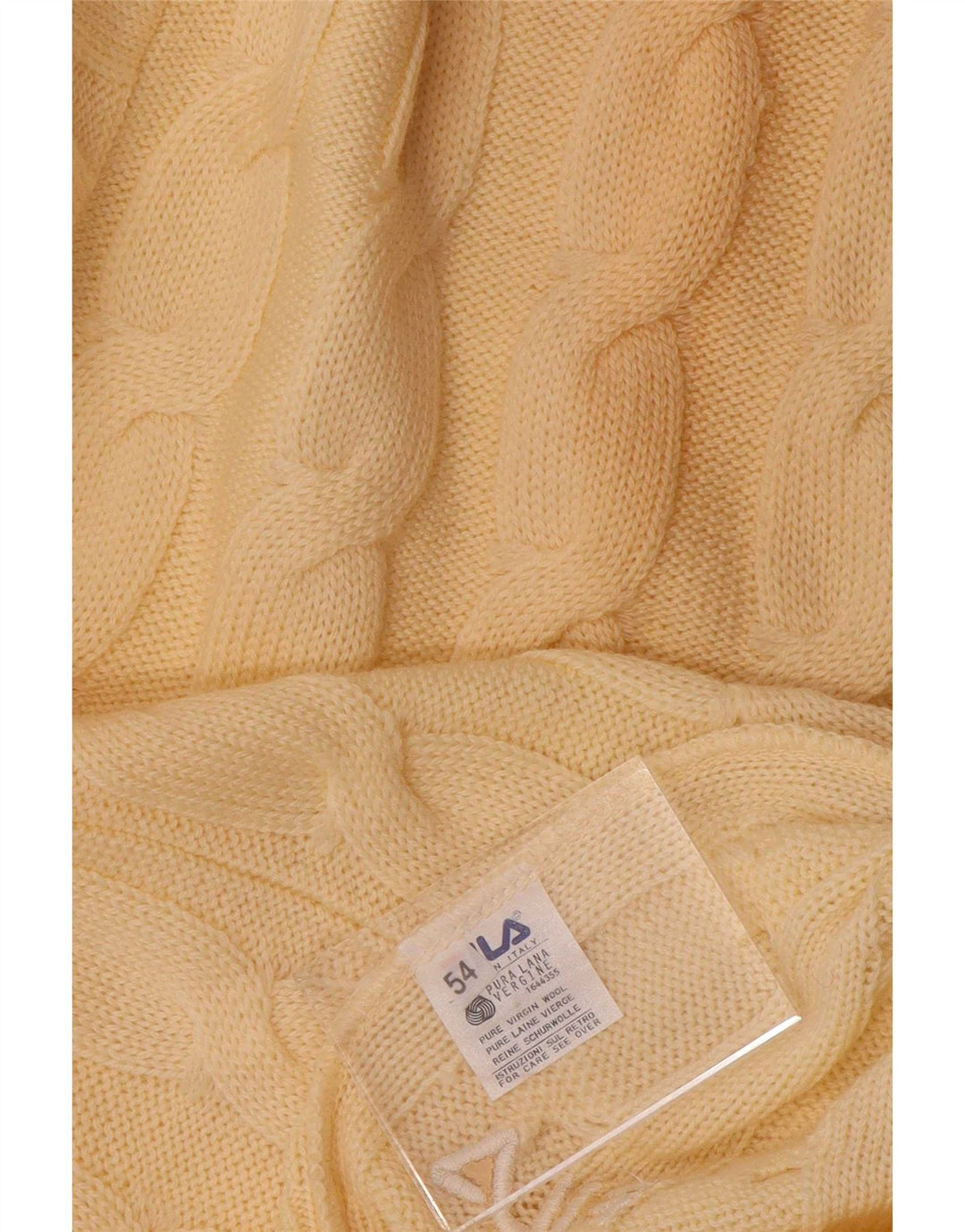 Męski sweter Fila z dekoltem w kształcie litery V IT 54 XL Beżowa wełna