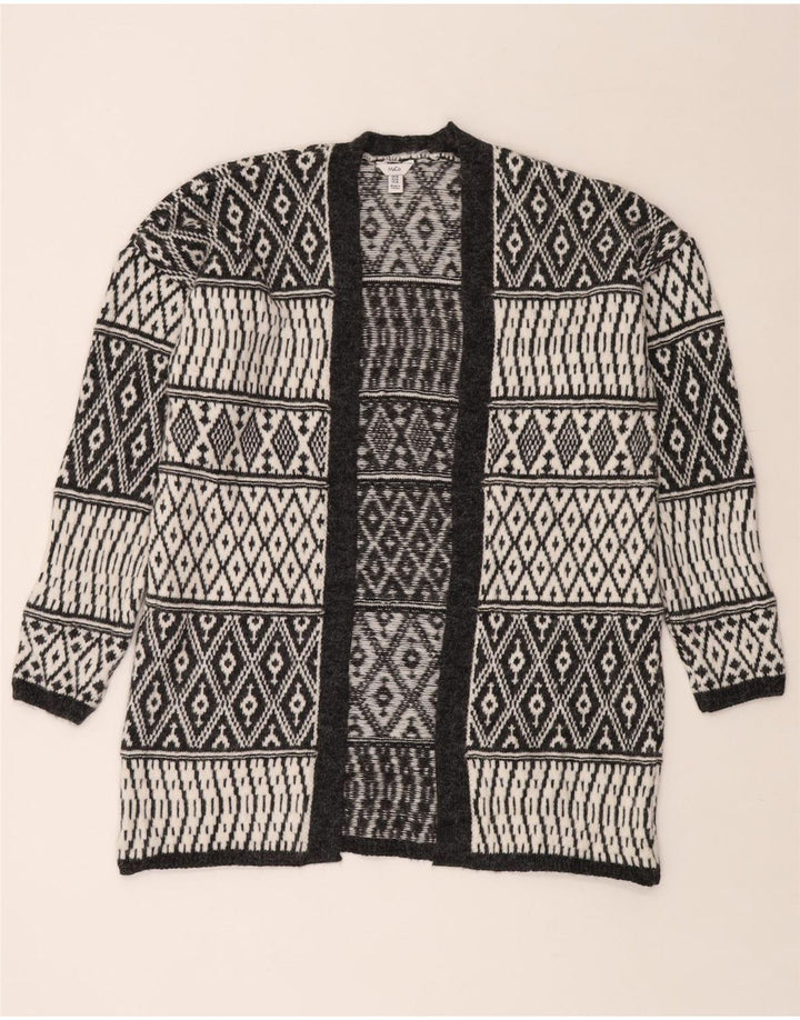 Sweter damski M&CO z otwartym kardiganem UK 14 Średni szary Argyle/Diamentowy akryl