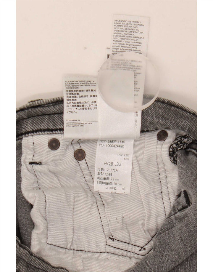 Męskie jeansy Levi's Slim W28 L32 Szara bawełna