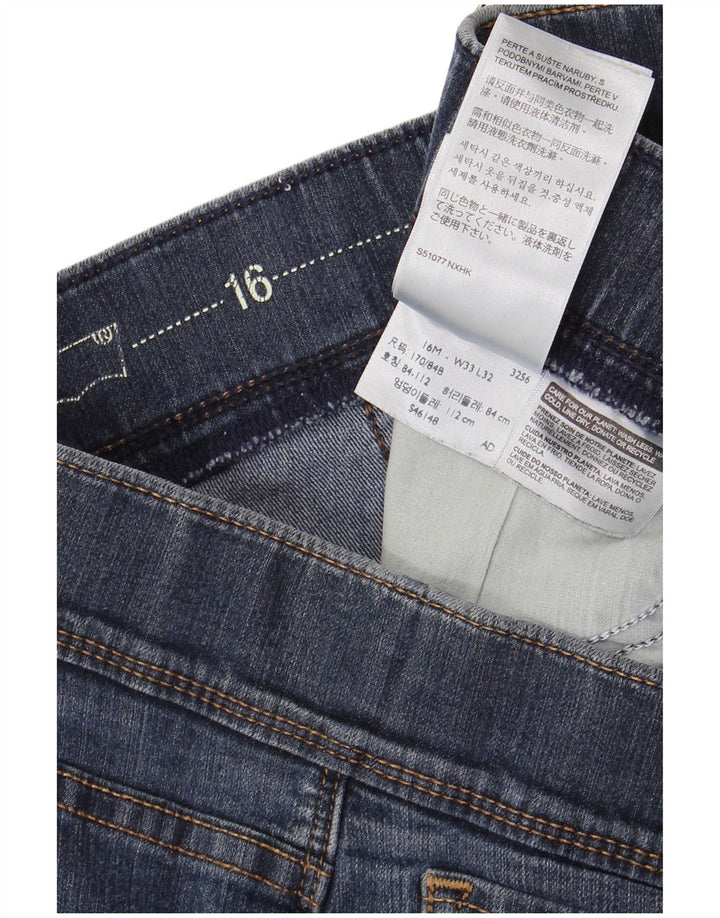 Damskie dżinsy rurki LEVI'S US 16 2XL W33 L29 Niebieskie bawełniane