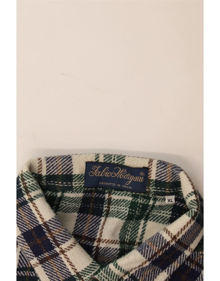 Vintage męska koszula flanelowa XL w wielobarwną kratkę