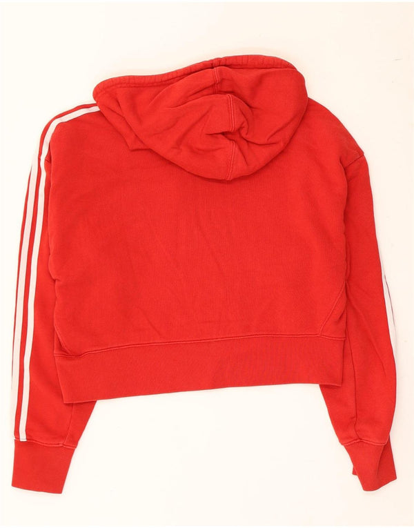 Damska bluza z kapturem Adidas Crop Oversized UK 8 Small Red Cotton