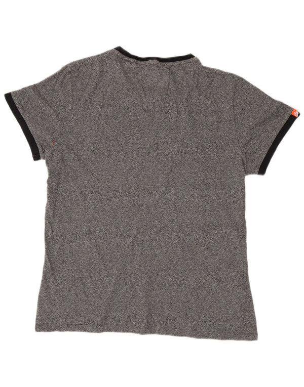 Męski T-shirt Superdry XL, szara bawełna w plamki