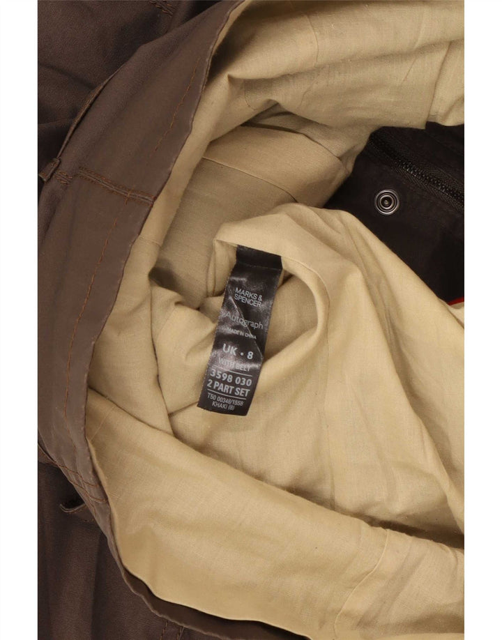 Marks & Spencer Damska kurtka bawełniana z autografem, woskowana UK 8, mała Khaki