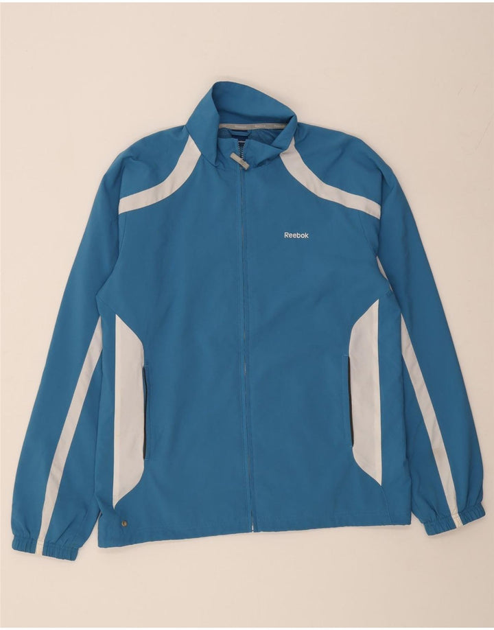 REEBOK Mens Tracksuit Top Jacket Medium Blue Colourblock Polyester Vintage Reebok and Second-Hand Reebok from Messina Hembry 
