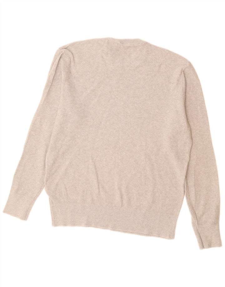 Męski sweter Zara z okrągłym dekoltem, duży, szary, bawełniany