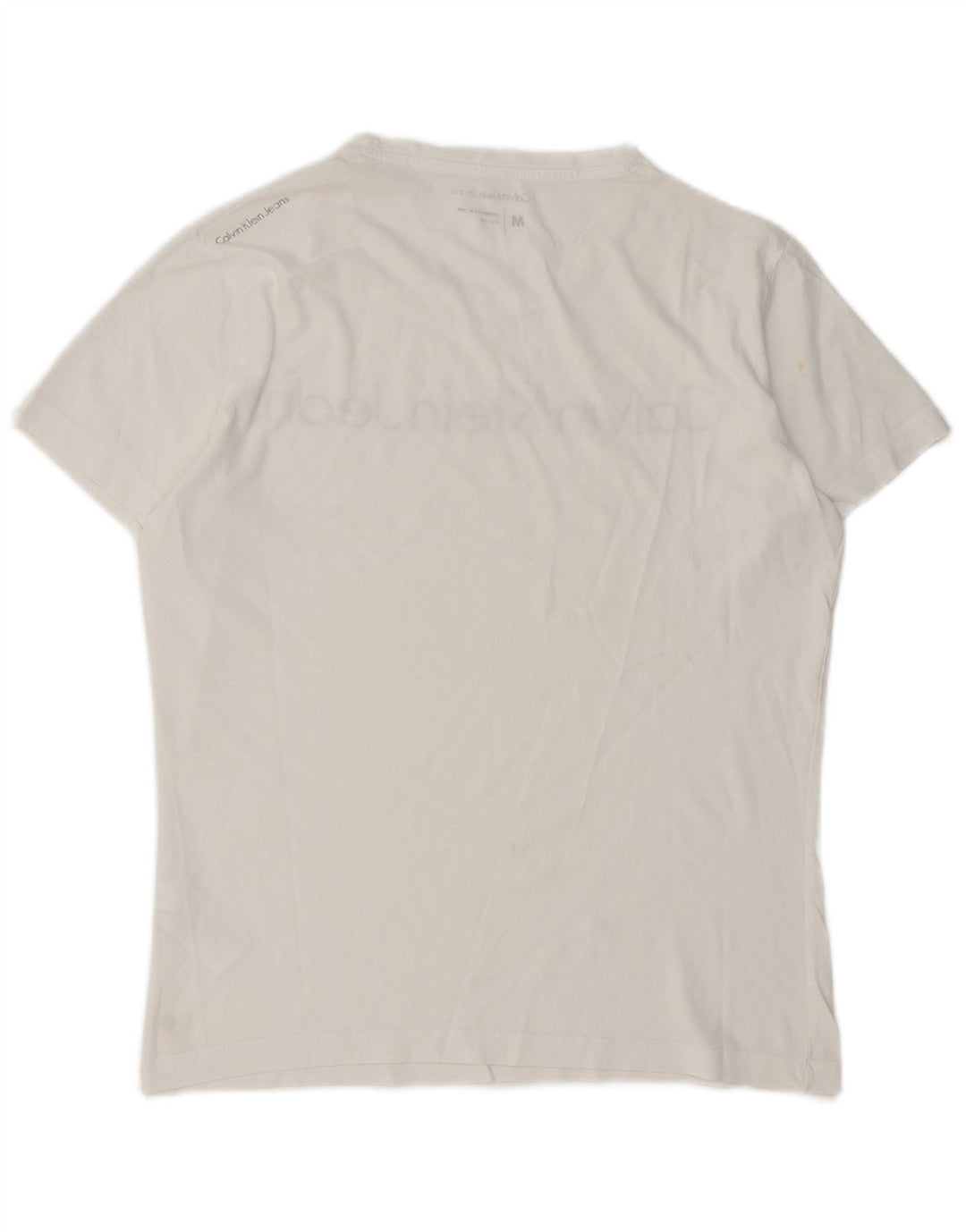 Męska koszulka z grafiką Calvin Klein Jeans, średnia, biała bawełna
