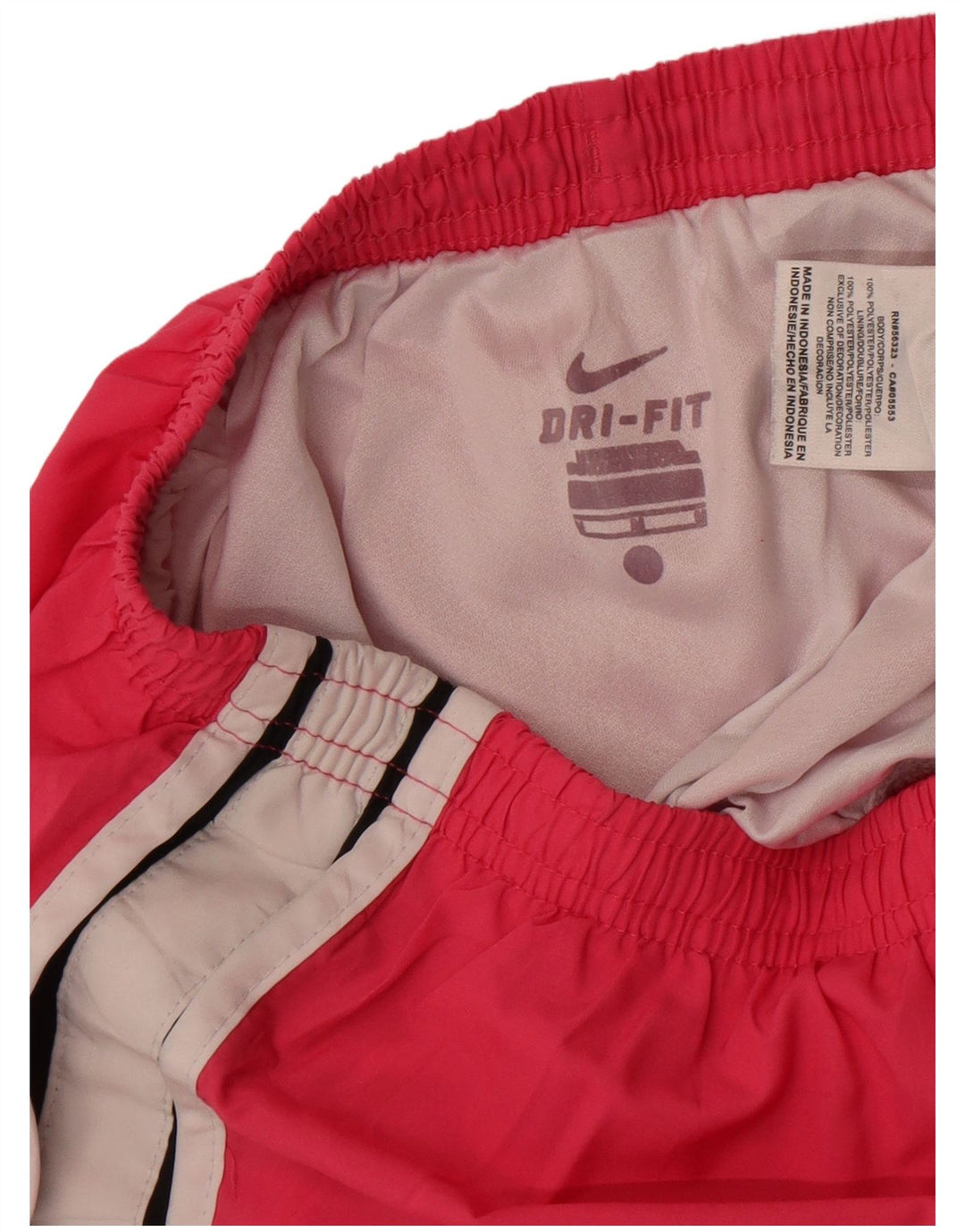 Damskie spodenki sportowe Nike Dri Fit UK 12, poliester w kolorze średniego różu