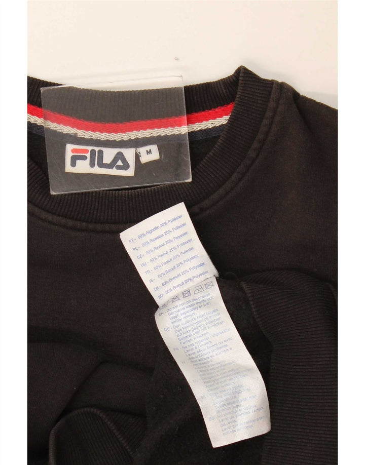 Męska bluza z grafiką Fila, średnia czarna, bawełniana