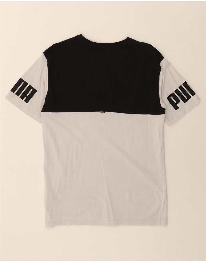 PUMA Mens Graphic T-Shirt Top Small White Colourblock Cotton Vintage Puma and Second-Hand Puma from Messina Hembry 